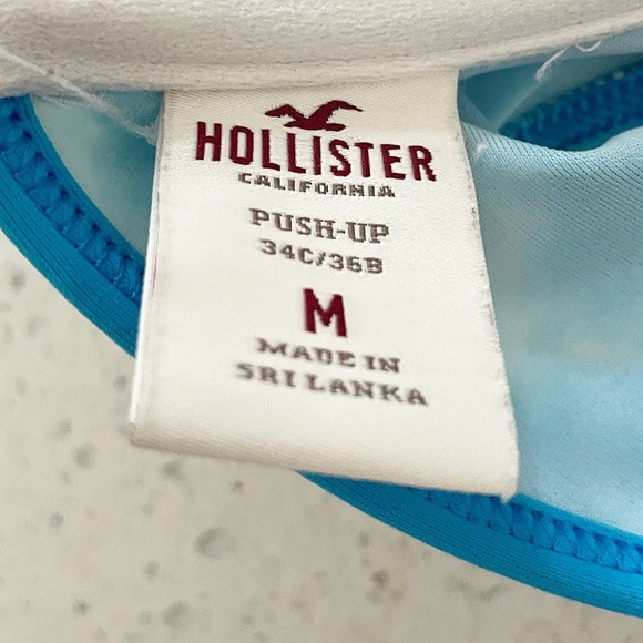 Hollister Bikini Top Women’s M Blue Push-up Bird Logo In The Sky Print - Picture 4 of 5